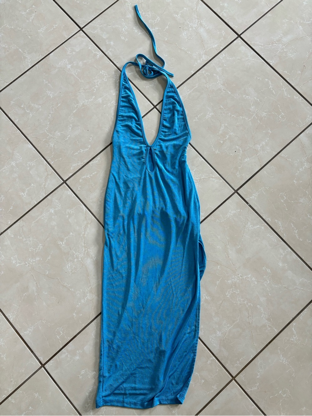 Blue halter dress